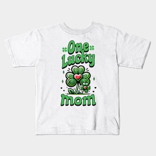 One Lucky Mom Shamrocks Kids T-Shirt